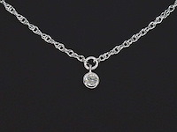 Witgouden collier met diamant - afbeelding 6 van  7