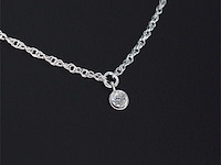 Witgouden collier met diamant - afbeelding 1 van  8