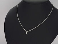 Witgouden collier met diamant - afbeelding 3 van  8