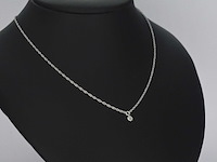 Witgouden collier met diamant - afbeelding 4 van  8