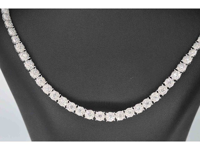 Witgouden collier met diamanten 10.00 carat - afbeelding 5 van  8