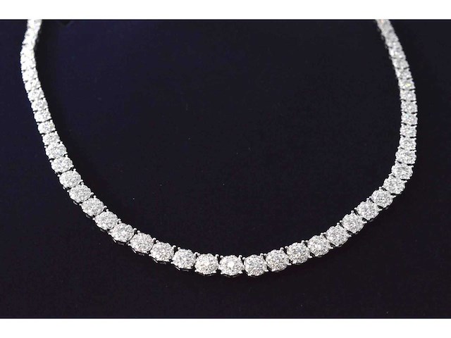 Witgouden collier met diamanten 10.00 carat - afbeelding 8 van  8