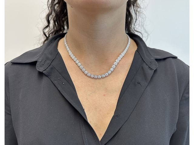 Witgouden collier met diamanten 10.00 carat - afbeelding 2 van  7