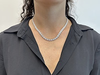 Witgouden collier met diamanten 10.00 carat - afbeelding 2 van  7