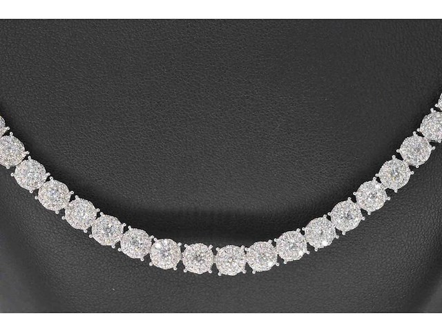 Witgouden collier met diamanten 10.00 carat - afbeelding 3 van  7