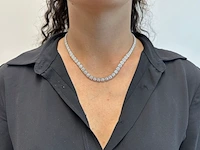 Witgouden collier met diamanten 10.00 carat - afbeelding 2 van  9