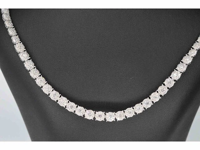 Witgouden collier met diamanten 10.00 carat - afbeelding 4 van  9