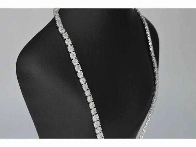 Witgouden collier met diamanten 10.00 carat - afbeelding 5 van  9