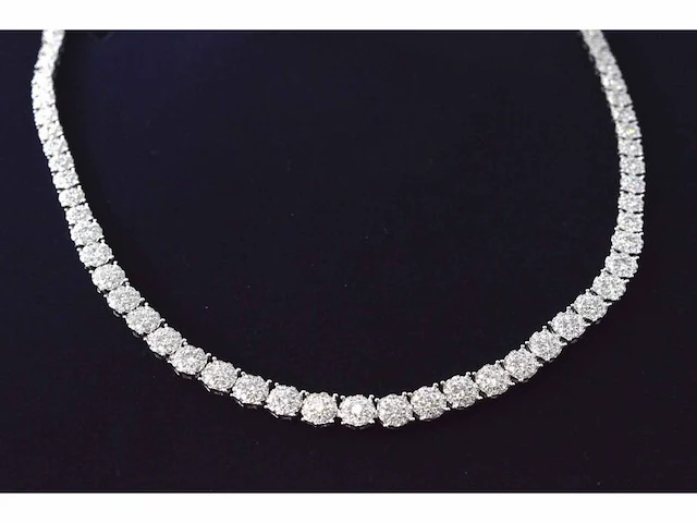 Witgouden collier met diamanten 10.00 carat - afbeelding 7 van  9