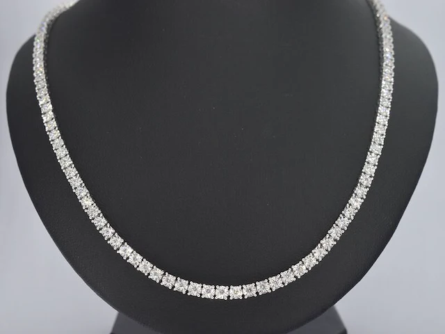 Witgouden collier met diamanten 3.50 carat - afbeelding 1 van  7
