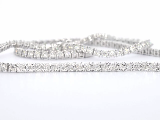 Witgouden collier met diamanten 3.50 carat - afbeelding 2 van  7