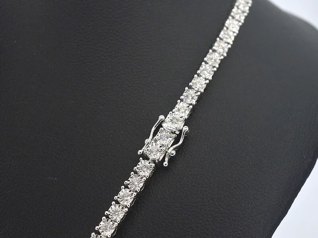 Witgouden collier met diamanten 3.50 carat - afbeelding 3 van  7