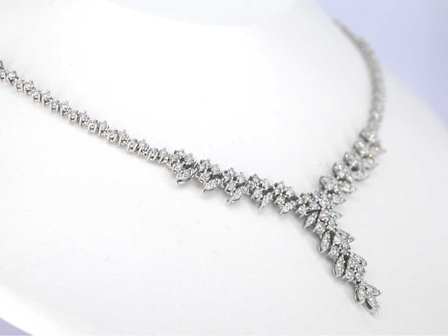 Witgouden collier met diamanten 4.00 carat - afbeelding 5 van  9