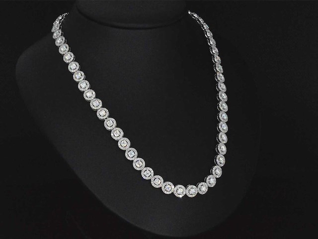 Witgouden collier met diamanten en briljanten 12.50 carat - afbeelding 4 van  8