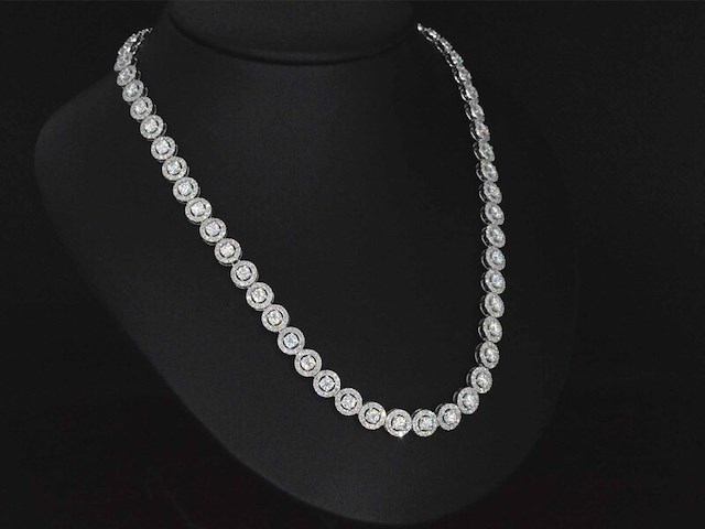 Witgouden collier met diamanten en briljanten 12.50 carat - afbeelding 3 van  8