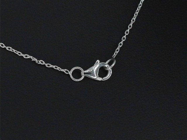 Witgouden collier met diamanten en robijn - afbeelding 4 van  6