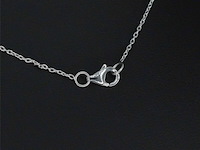 Witgouden collier met diamanten en robijn - afbeelding 4 van  6