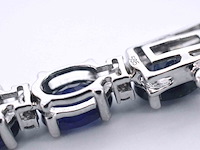 Witgouden collier met diamanten en saffier - afbeelding 8 van  8