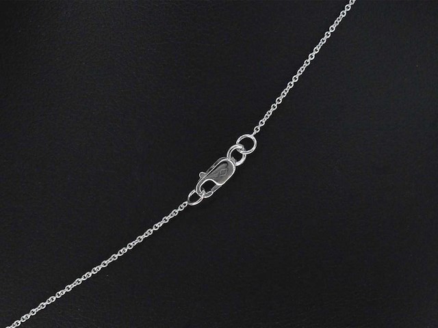 Witgouden collier met diamanten hanger klaver vier - afbeelding 6 van  7