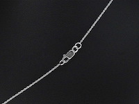Witgouden collier met diamanten hanger klaver vier - afbeelding 6 van  7