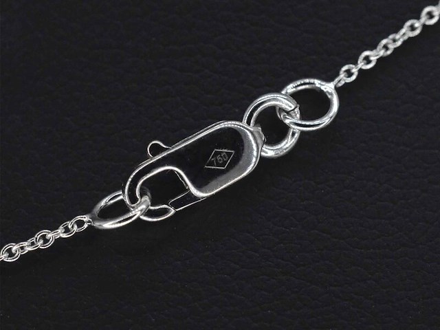 Witgouden collier met diamanten hanger klaver vier - afbeelding 6 van  8