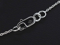 Witgouden collier met diamanten hanger klaver vier - afbeelding 6 van  8