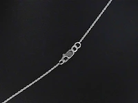 Witgouden collier met diamanten hanger klaver vier - afbeelding 5 van  8