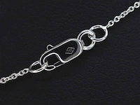 Witgouden collier met diamanten hanger klaver vier - afbeelding 6 van  8