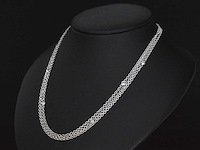 Witgouden collier met diamanten - afbeelding 2 van  6