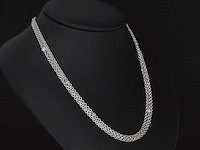 Witgouden collier met diamanten - afbeelding 4 van  6