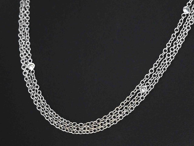 Witgouden collier met diamanten - afbeelding 5 van  6