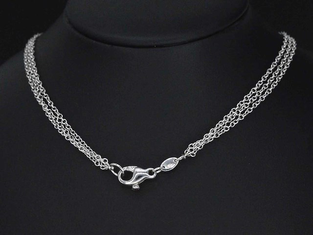 Witgouden collier met diamanten - afbeelding 6 van  6