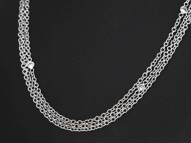 Witgouden collier met diamanten - afbeelding 4 van  7