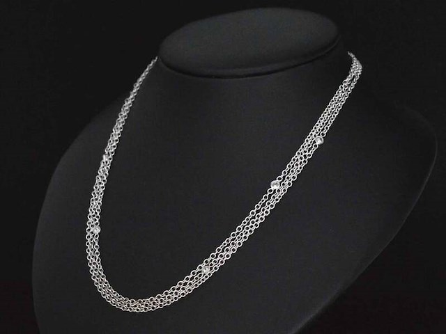 Witgouden collier met diamanten - afbeelding 2 van  7