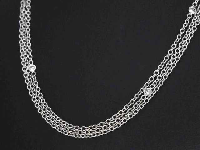 Witgouden collier met diamanten - afbeelding 4 van  7