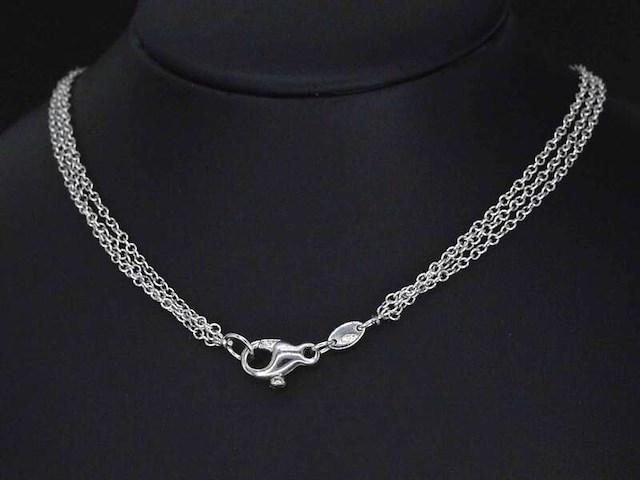 Witgouden collier met diamanten - afbeelding 5 van  7