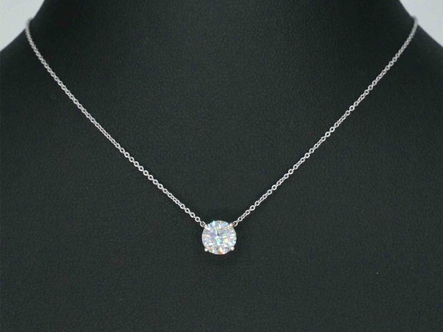Witgouden collier met een diamant van 1.00 carat, excl. ketting - afbeelding 2 van  5