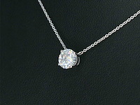 Witgouden collier met een diamant van 1.00 carat, excl. ketting - afbeelding 3 van  5