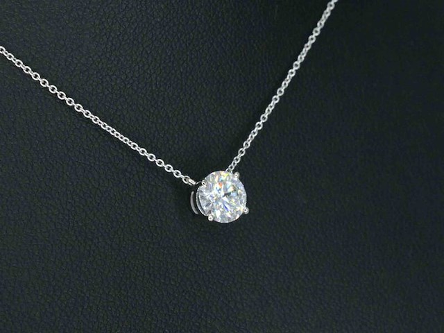 Witgouden collier met een diamant van 1.00 carat, excl. ketting - afbeelding 4 van  5