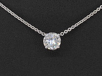 Witgouden collier met een diamant van 1.00 carat - afbeelding 2 van  8