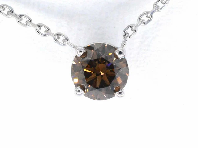 Witgouden collier met een diamant van 1.00 carat - afbeelding 1 van  11
