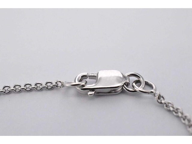 Witgouden collier met een natuurlijke diamant van 1.00 carat - afbeelding 4 van  8
