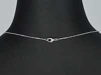 Witgouden collier met een rosegouden diamanten infinity hanger - afbeelding 5 van  9