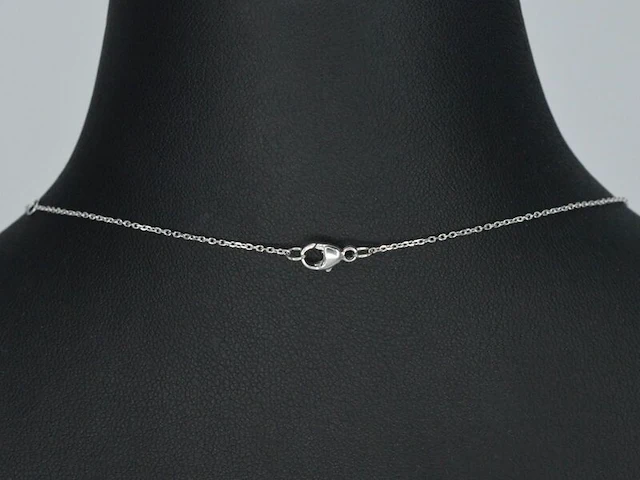 Witgouden collier met een rosegouden diamanten infinity hanger - afbeelding 5 van  9