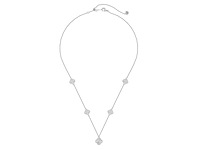 Witgouden collier met klaver design rhodium verguld - afbeelding 2 van  7