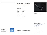 Witgouden collier met klaver vier hanger en diamanten - afbeelding 3 van  7