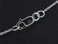 Witgouden collier met klaver vier hanger en diamanten - afbeelding 1 van  1