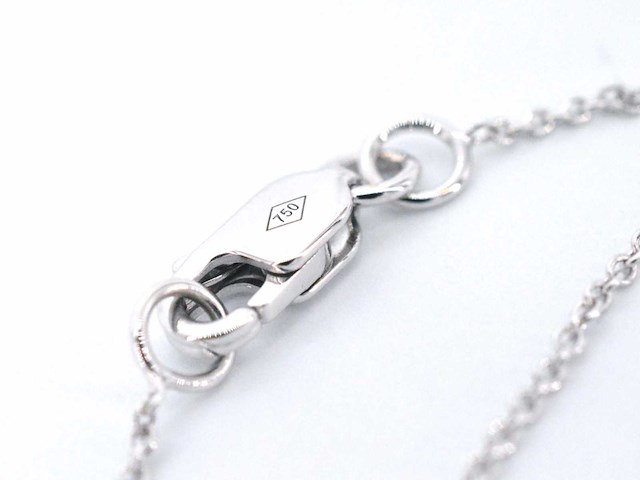 Witgouden collier met multicolour saffieren en diamanten - afbeelding 7 van  7