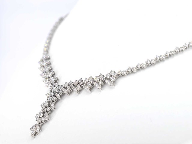 Witgouden collier met natuurlijke diamanten 4.00 carat - afbeelding 4 van  9