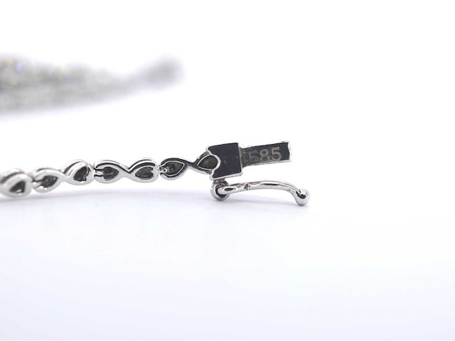 Witgouden collier met natuurlijke diamanten 4.00 carat - afbeelding 8 van  9